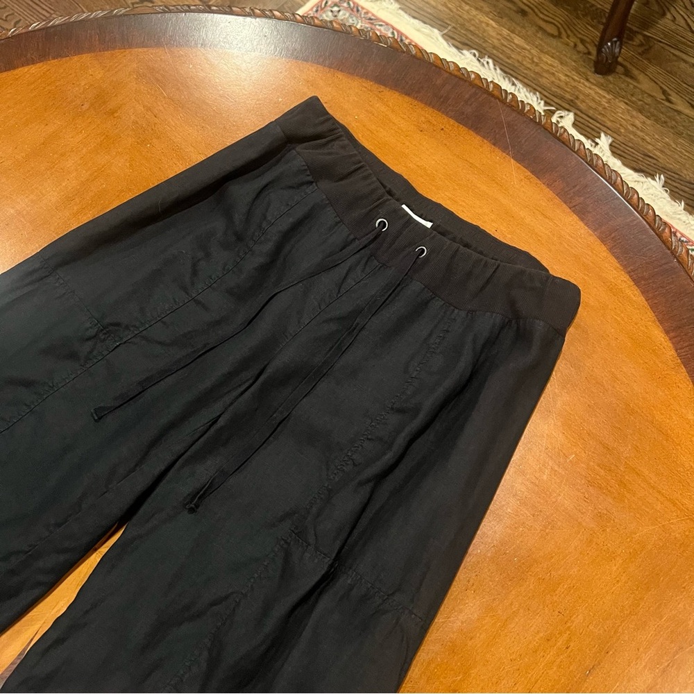 Eileen Fisher Women’s Slouchy Drawstring Pant Black Organic Cotton Small Pull-On - Picture 5 of 16